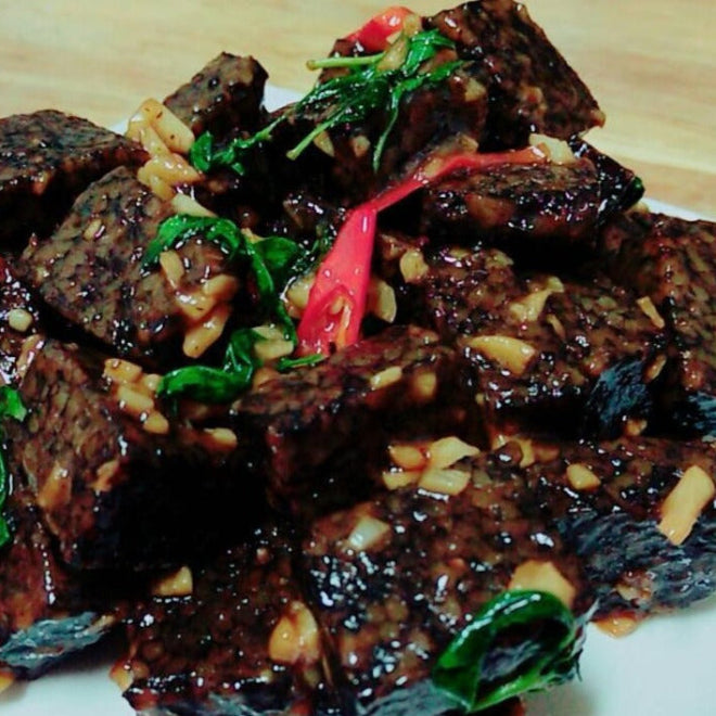 - 【NEW熱食】三杯豬血糕 Three Cup Pig’s Blood Cake - TaiwaneseFood台灣小吃