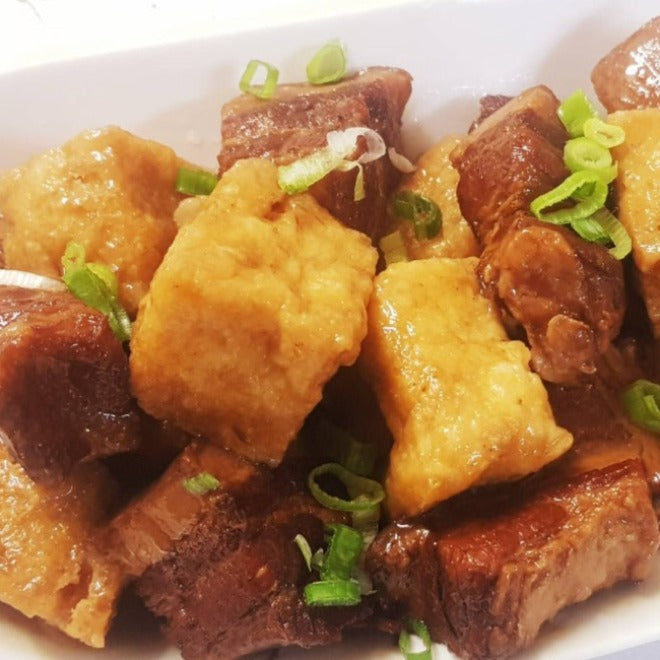- 【NEW】Braised Pork with Tofu 台式紅燒肉豆腐泡 - TaiwaneseFood台灣小吃